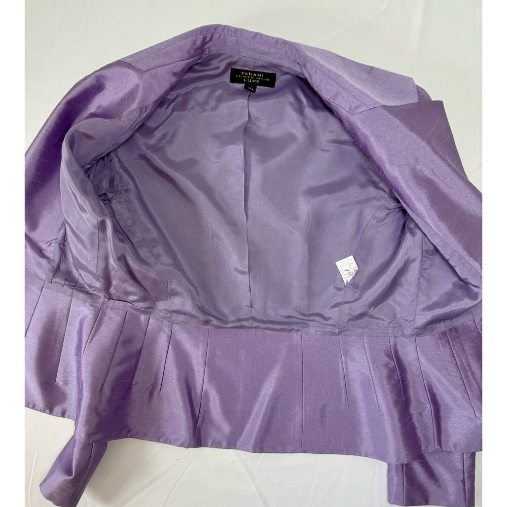 Tahari ASL Lux Lilac Lavender Skirt Suit 3 Pc Blazer Top Embellished Beaded Sz 4 - Picture 12 of 13